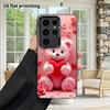 Phone Case: 2D Flat Samsung Galaxy A34 A35 M05 M06 S20 S22 S21 FE Plus 5G Protective Case, Couple Style, Pink Good Morning Bear, Christmas and Hallowe