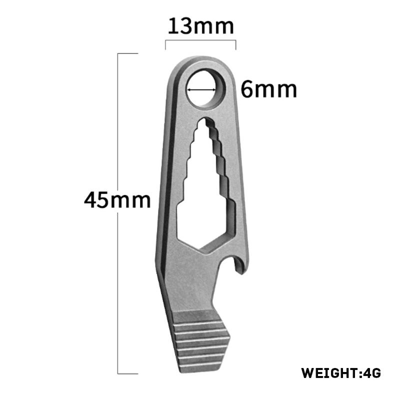 6in1 MINI TC4 Titanium Alloy Crowbar EDC Portable Open Delivery Tool Bottle Opener Self-defence Unpacking Gadget Keychain Pendan