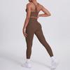 Nude Brushed Cross Back Bra, Casual Sports, Hip Lifting Pants, Fitness Yoga Suit, Two-piece Set