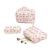 Butterfly Love Quilted Octagonal Cosmetic Bag with Bow & Cherry Design