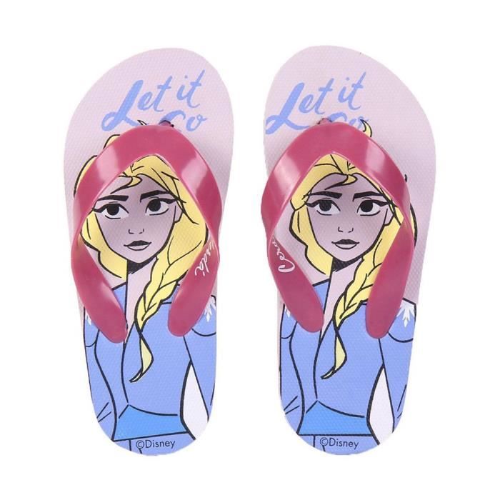 Sandale Pour Enfant Fille - CERD - Imprimé La Reine Des Neiges 2 - Support Du Doigt - Lilac/Bleu