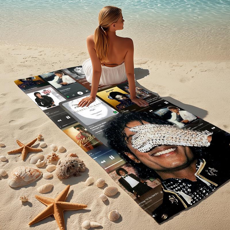 Michael Jackson Stijlvolle Digitale Print Strandlaken Sneldrogende Absorberende Deken Voor Strand Zwembad Sportschool Reizen
