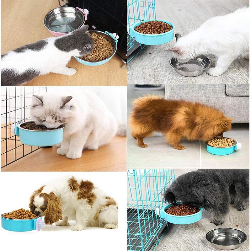 Pet Crate Bowls 2-in-1 Dog Hanging Bowl Removable Cage Water Bowls for Small Animals Dog Bowls Crate Water Bowl Pet Supplies