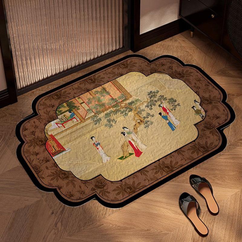 Diatomaceous Earth Bath Mat Absorbent Non Slip Floor Mat Classic Bathroom Entrance Quick Dry Easy Clean Shower Mat