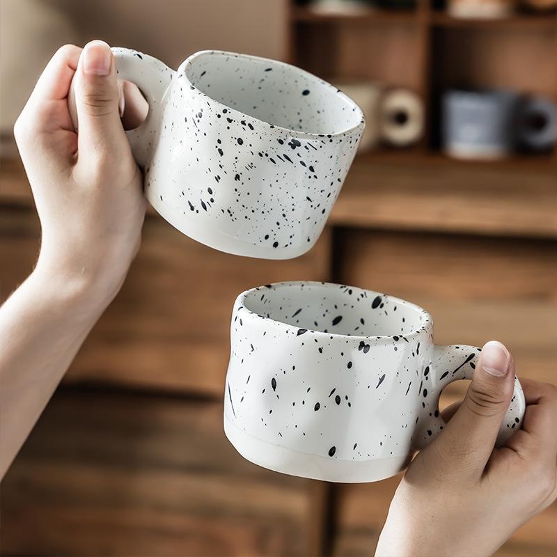 High-Value Ink Splashing Ceramic Cup, Afternoon Tea, Coffee Cup, Household Drinking Cup, Breakfast Cup, Milk Cup, Office Cup