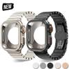 Custodia Metallica+Cinturino in Acciaio Inossidabile per Apple Watch Band Ultra 3 2 49mm 11 10 46mm Guscio Protettivo Upgrade Iwatch 9 8 7 SE 45mm 44