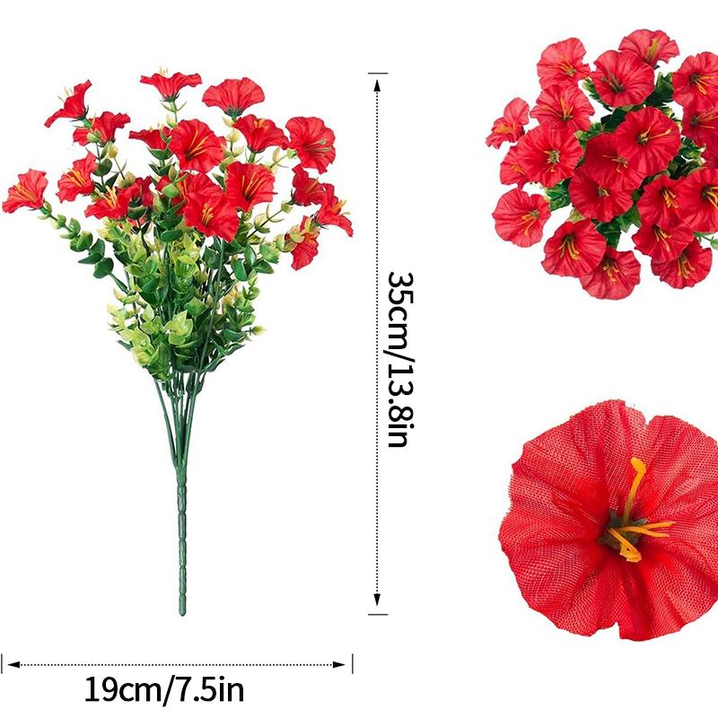 Artificial Morning Glory Flower UV Resistant Hanging Flowers Silk Morning Glory Garden Wedding Decoration Outdoor Hanging Plants