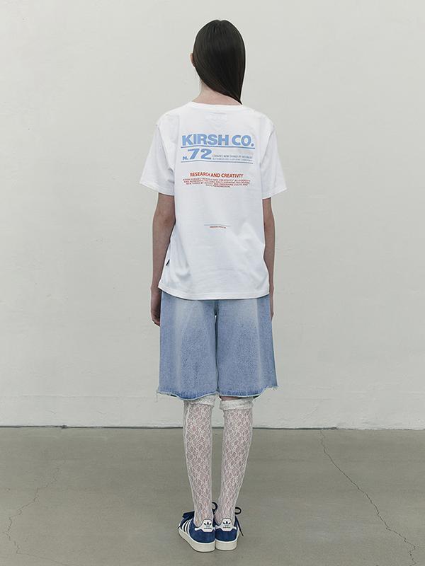 KIRSH Damaged Half Denim Pants [Light Blue]