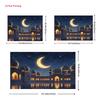 2D Arabian Night Backdrop, Glowing Mosque and Starry Sky Background Banner
