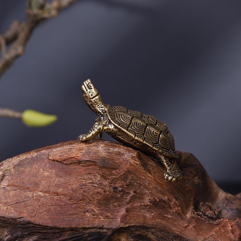 Handcrafted Longevity Turtle Ornament - Solid Old-Fashioned Tea Pet Gift for the Home