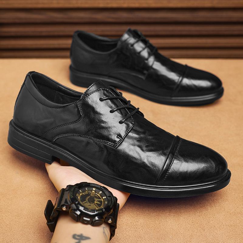 

Кожаные мужские туфли без застежек, мужские повседневные деловые кожаные туфли, мужские туфли для отдыха на открытом воздухе, модные туфли Дерби, мужские легкие удобные туфли на плоской подошве для вождения 44