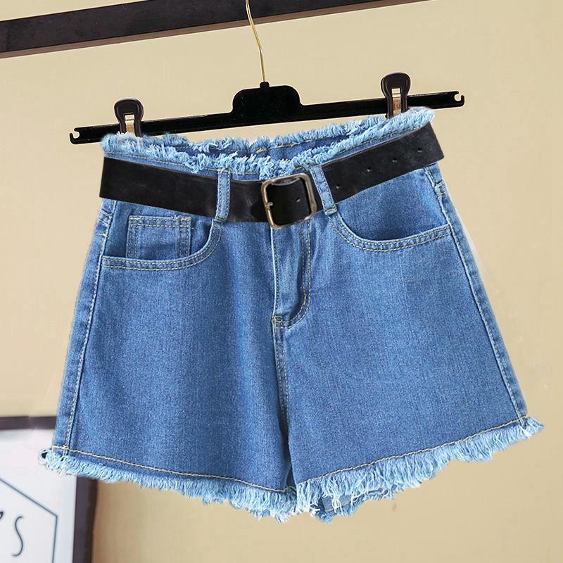 Classic and Minimalist Fashion Versatile Shorts Female Loose Summer Thin Ultra-high Waist Wide Leg A Word Denim Female Denim Shorts Individuality