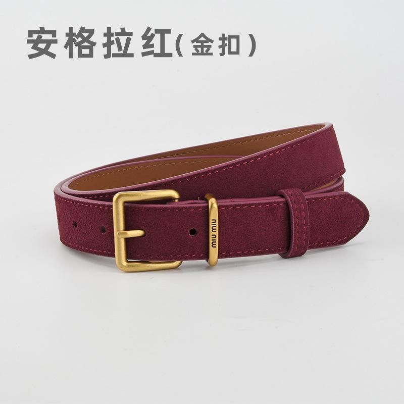 Dámský antifleece matný pravý kožený pásek, retro jehlová přezka z hovězí kůže, vysoce kvalitní sukně, džíny, jednoduché a všestranné
