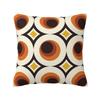 1970S Orange Mid-Century Modern Circle Square Pillowcase Cushion Cover Pillow Case Throw Pillow Cover For Home Sofa Living Room