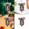 Motorcycle Cute Cartoon Riding Koala Pattern Acrylic Pendant For Car Decoration