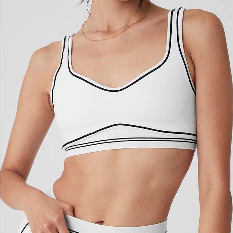

LHY Cross-Border Nude Feel Push up Sports Bra Color Matching Peach Hip Waist Yoga Pants Contrast Color Sports Yoga Suit Women Bleaching (Tops) XS/4