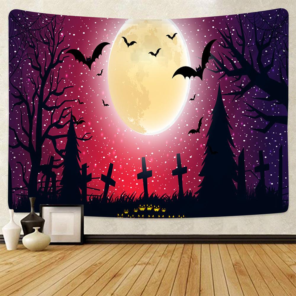 Halloween decoration, hanging curtains for home decoration, background fabric for the room, bedhead wall hanging fabric tapestry