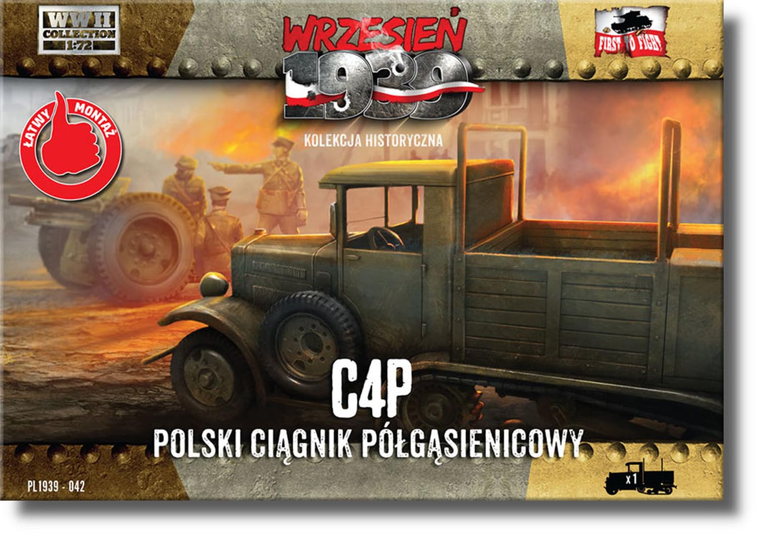 

FTF 1/72 Scale Polish C4P Artillery Half-Track, Late Model, Plastic Model Kit PF72042 (Military Vehicle)