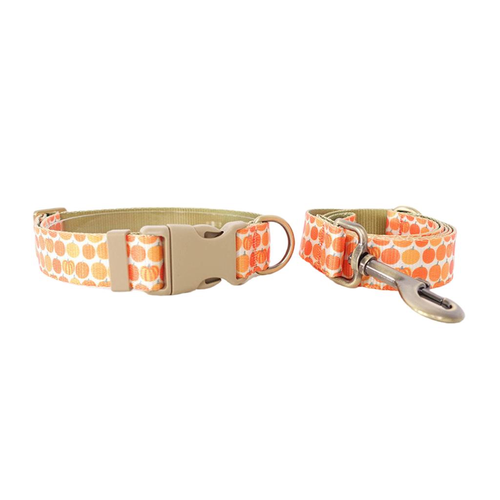 Dog Collar Lovely Pumpkin Leash for Large Medium Dogs Harnesses Strong Harvest Theme Leash Long Belt Halloween Theme