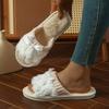 Home Slippers Flat-bottomed Slippers Women's Outer Wear Bow Cotton Slippers Outer Wear Trendy Non-slip Slippers