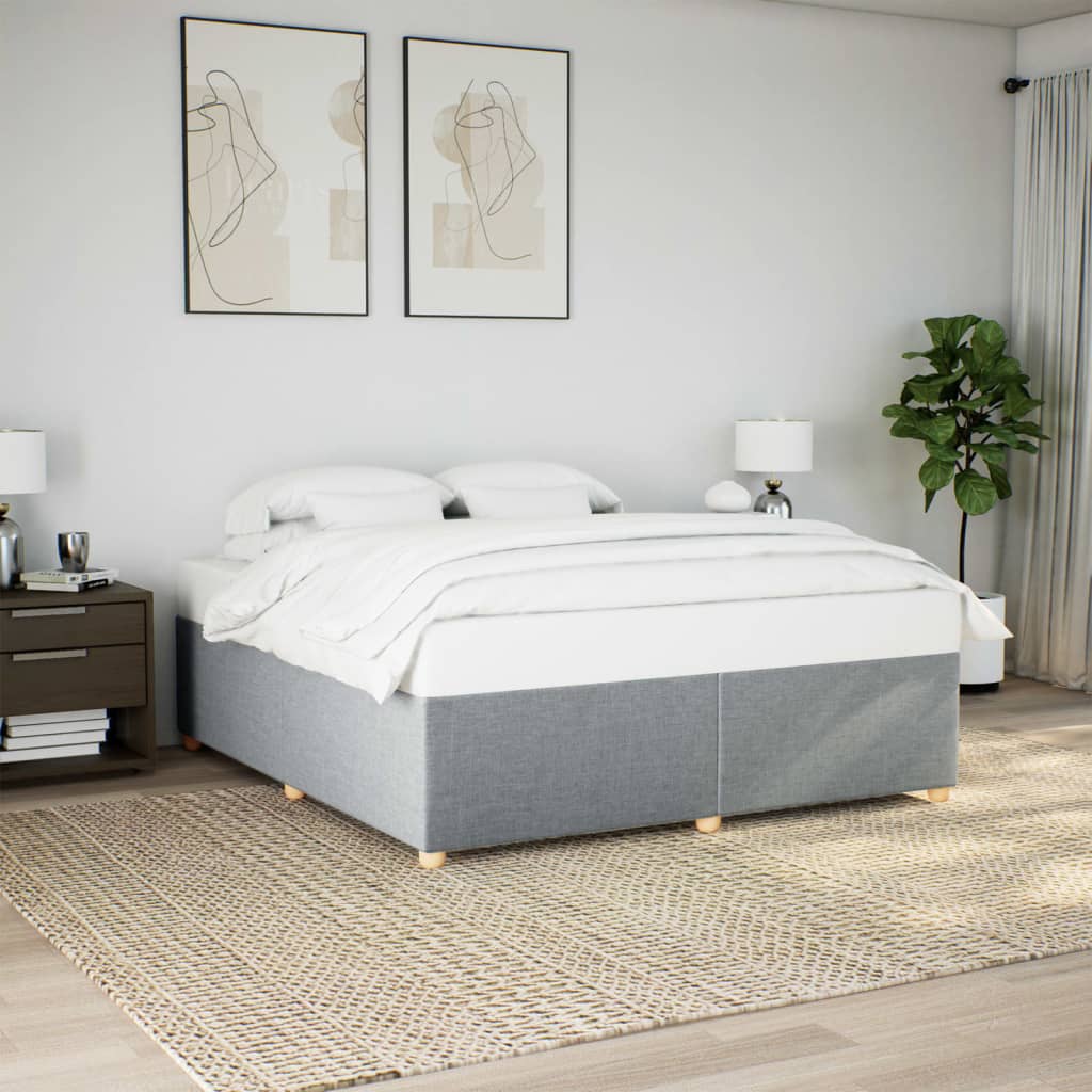 Bed Frame without Mattress Light Grey 200x200 cm Fabric