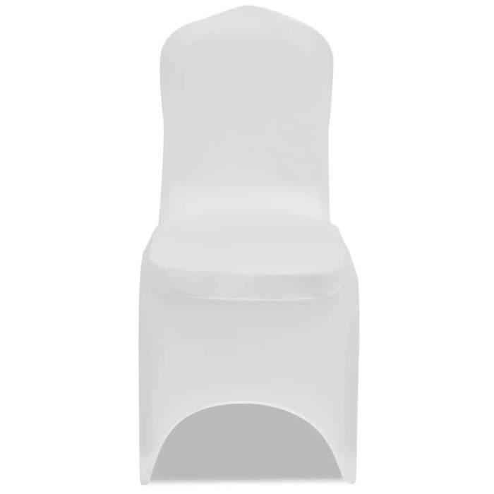 Housse de chaise - vidaXL - 100 pcs - Blanc - Synthétique - Extensible