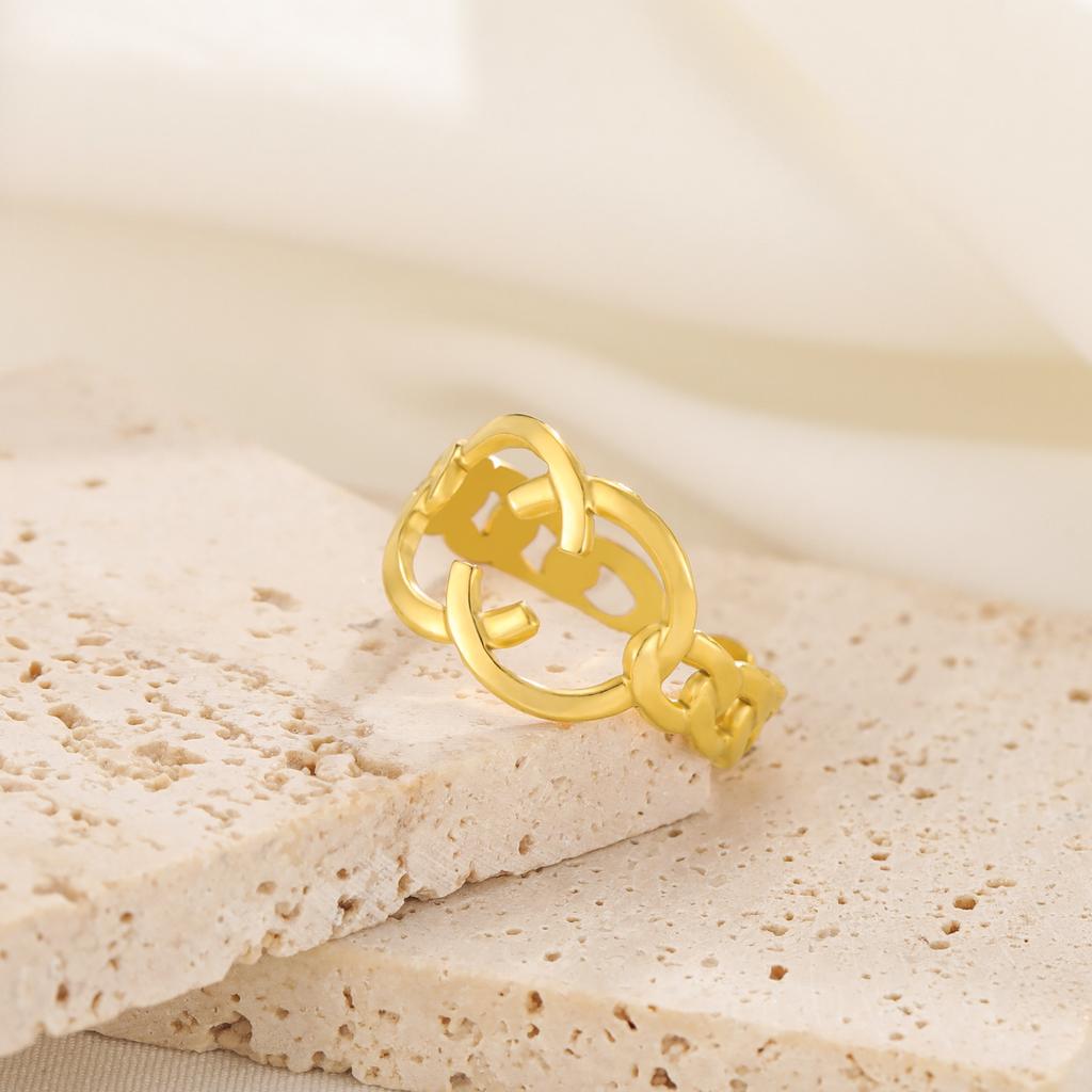 Stainless Steel Vintage  Cuff Rings for Women Girl Elegant Fashion New Non-fading Jewelry Lady Gift Party