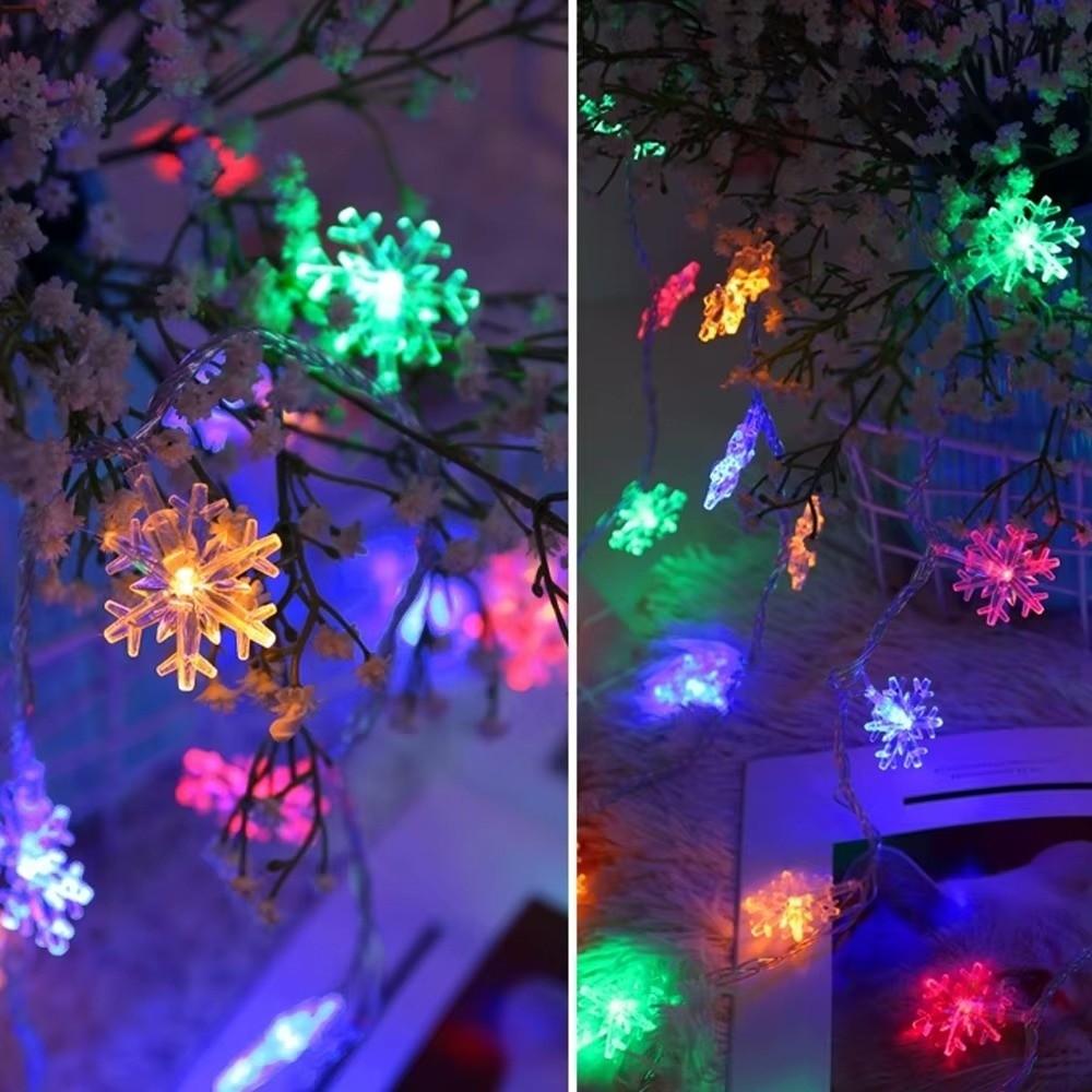 Battery Version LED Curtain Lights Snowflake Tree Decor Lamp New Year Atmosphere Lamp  Home Decor