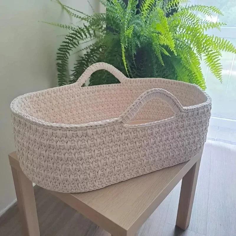 2026 Últimos Modelos Cesta Ovalada de Moisés Base de Madera Base Natural Moldeador para Crochet Tejido Manualidades