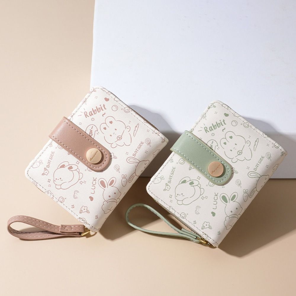 Korean Style Cute Rabbit Wallet Candy Color Small Zipper Wallet Portable Short Coin Purse Student