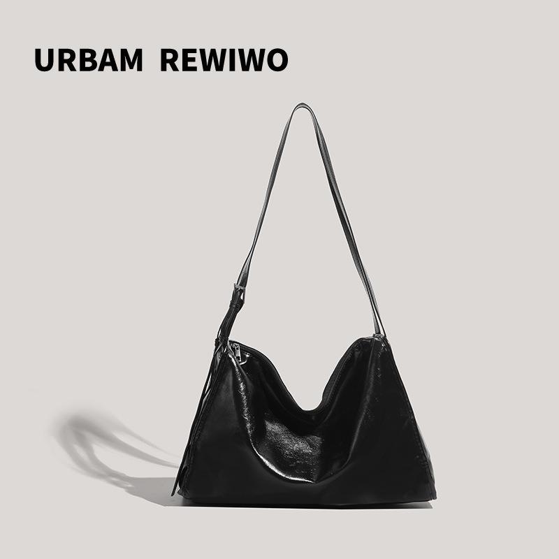 2025 New Double Strap Three-Dimensional Shoulder Bag Large Capacity Vintage Tote Bag Commuter Versatile Crossbody Bag Trendy