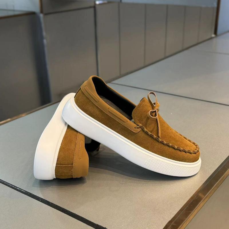 Herre Loafers Slip-on Fritidssko Retro Semsket Skinn Flats Mote Plattform Herre Kjøresko Luksus Helt Nye Dressko