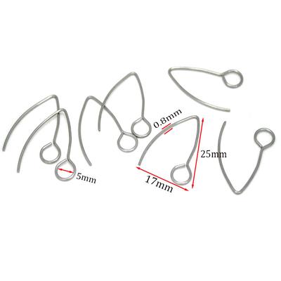 50pcs 316 Stainless Steel Earring Hooks Hypo Allergenic Earrings Clasp Ear Wires For Jewelry Making DIY Handcrafted Accessories