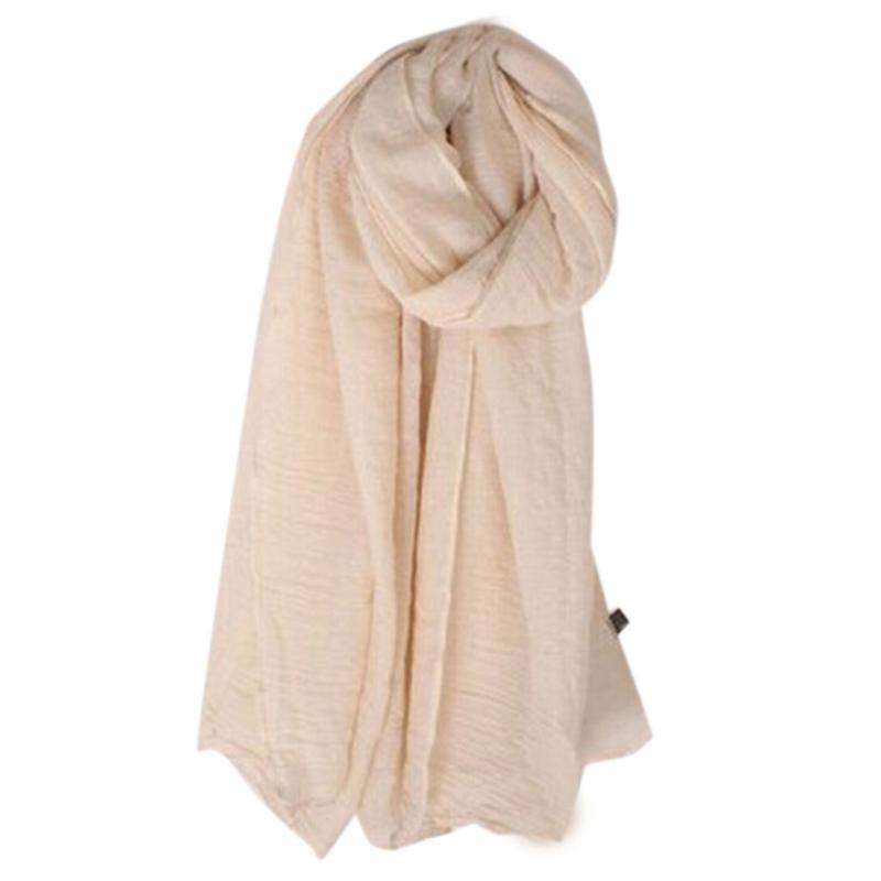 Fashion New 16 Colors Women Long Scarf Wrap Scarves Vintage Cotton Linen Large Shawl Hijab Elegant Solid Black Red White