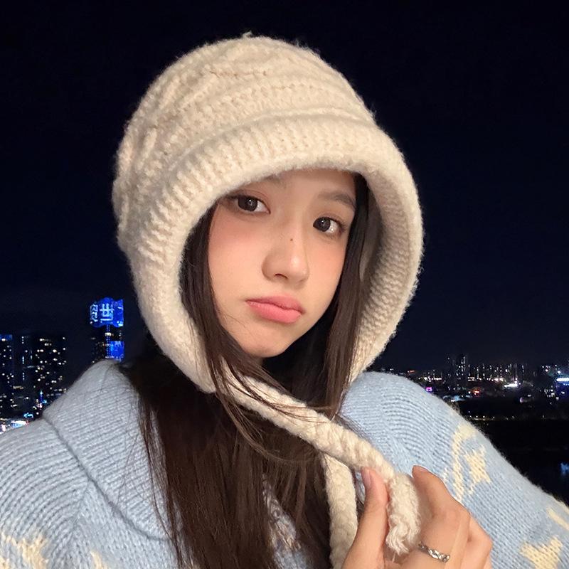 Versatile Thickened Knitted Wool Hat with Tassels - Warm, Windproof Pullover for Autumn/Winter (2025)