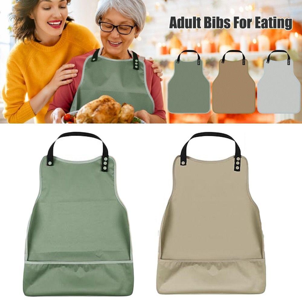 Waterproof Adult Feeding Bib Reusable Dining Clothing Protector Apron Disabled Individuals