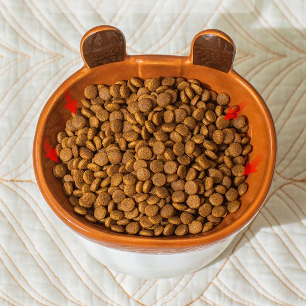Ceramic Pet High Foot Bowl Cute Dog Food Feeding Basin Pet Drinking Feeder Kitten Puppy