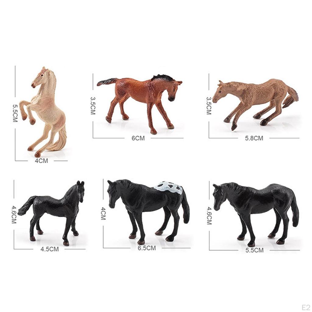6 Pieces Horse Figure Models, Miniature Collection Party Favors Farm Animals Figures for