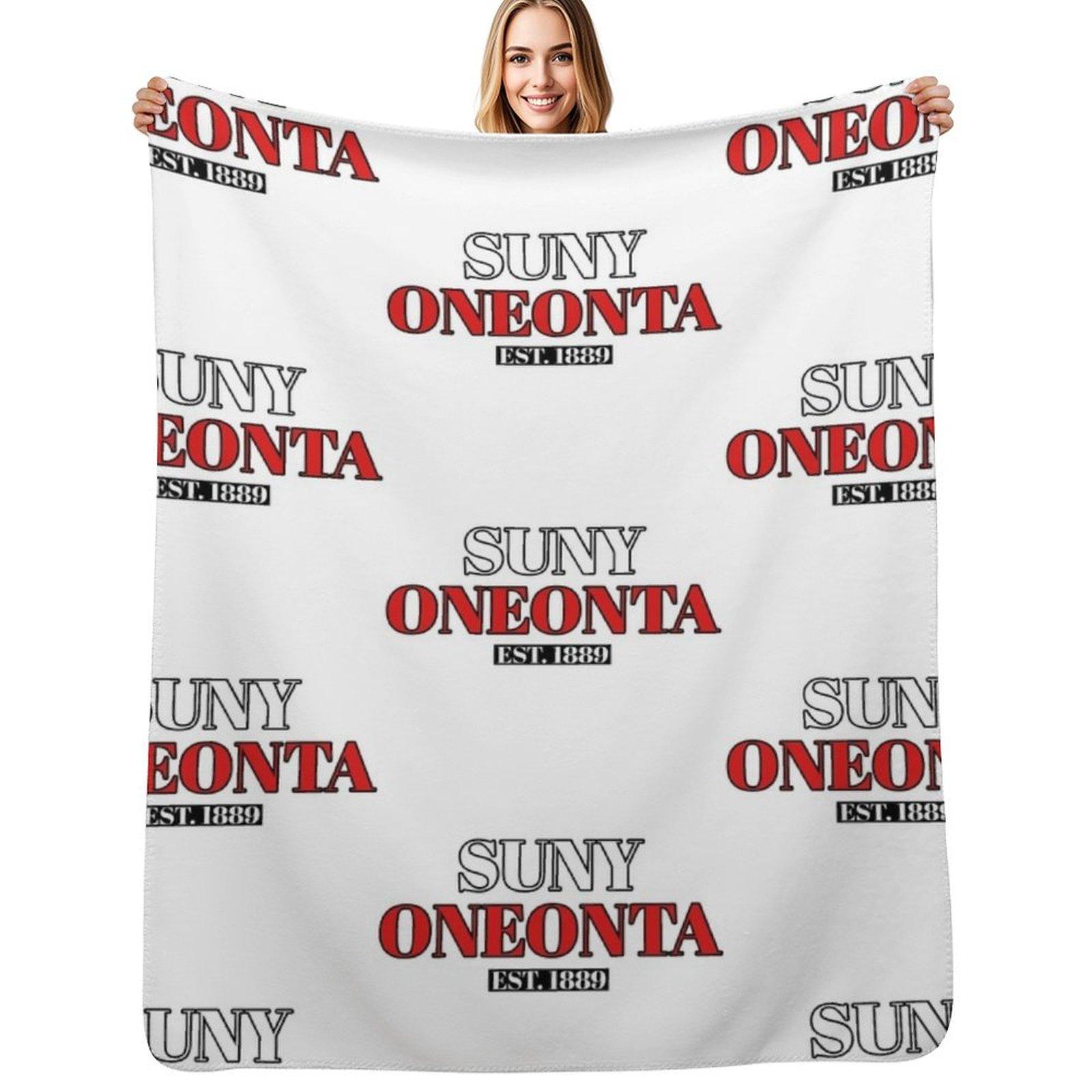 SUNY Oneonta straightforward Throw Blanket Warm Cozy Throw Blanket for Living Room Couch Size: 75*100cm, Weight: 230 GSM