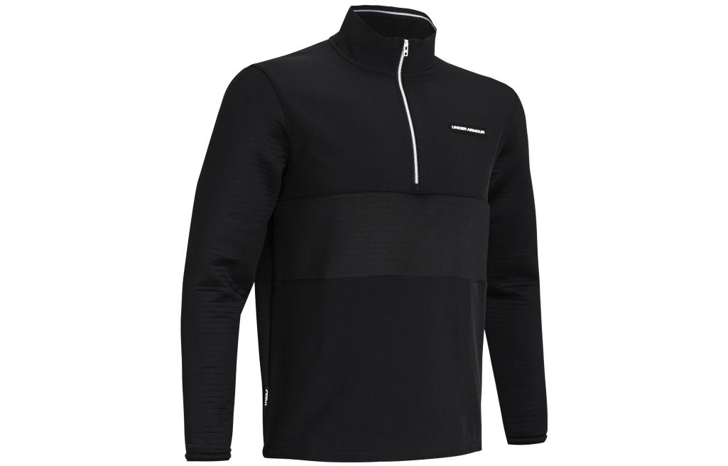Under Armour Storm Sweatshirts Men s Black Stand Collar Moderate Regular 1379723-001 L
