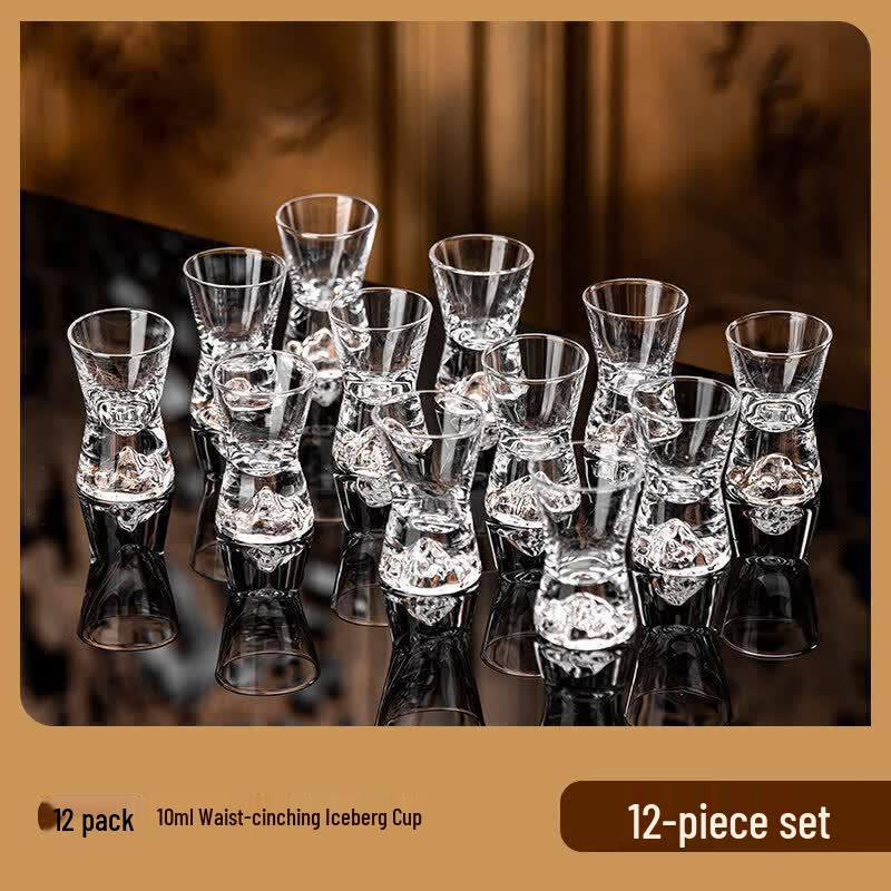 Creative Crystal Iceberg Baijiu Shot Glasses Set with Scale