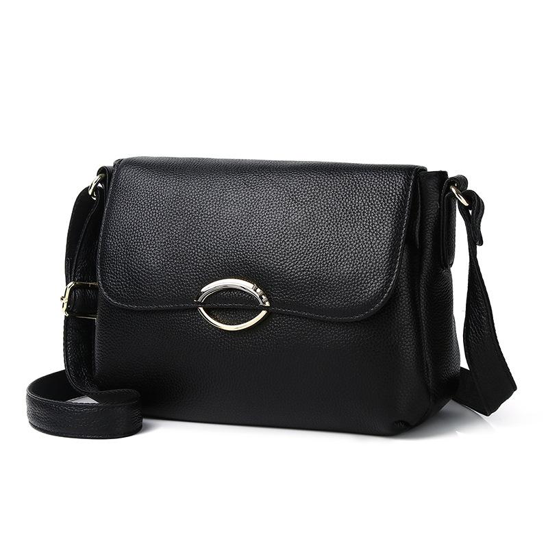 

Женская сумка из натуральной кожи, через плечо, для мам среднего возраста, из натуральной кожи, для покупок свекровей, большая вместимость, мягкая кожа чёрный