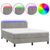 VidaXL Slat Bed Base with Mattress and LED, Upholstered Bed, Double Bed, Adult Bed for Interior Bedroom, 3134405