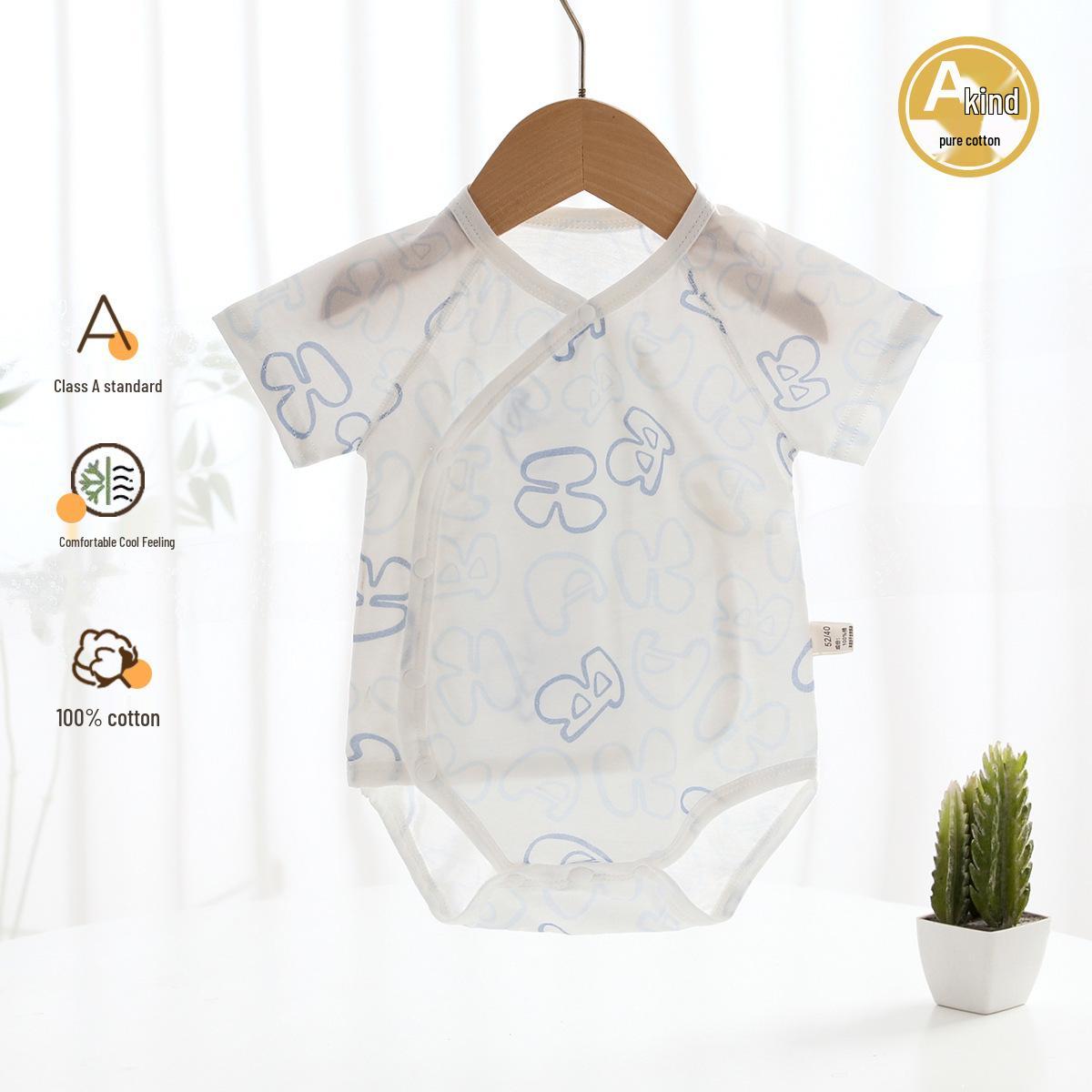 Unisex Baby Cotton Short-Sleeve Bodysuit, Newborn Triangle Jumpsuit. 73