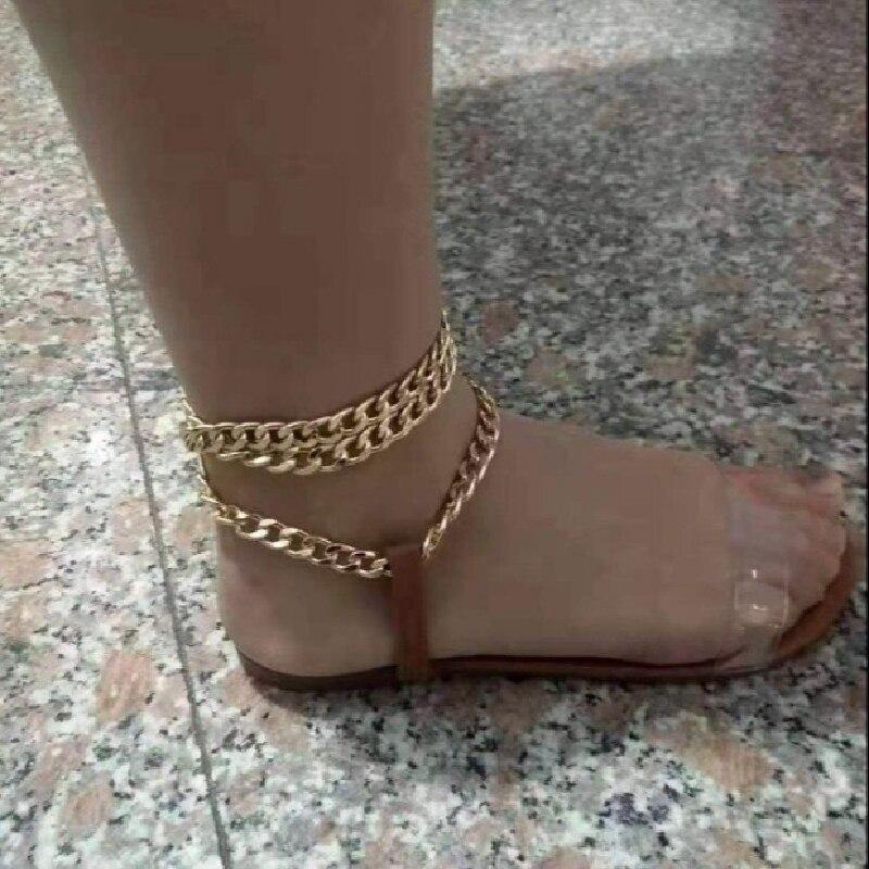 Sandalias Mujer Verano Mujer Flats Zapatillas Zapatos 2021 Nueva Moda roma  Cadena Chanclas Damas Vestido Transparente Zapatos Femeninos Sandalias  toboganes comprar a buen precio — entrega gratuita, reseñas reales con  fotos — Joom
