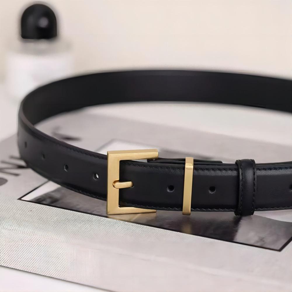

Повсякденний квадратний золотий ремінь із пряжкою, універсальний ремінець для брюк, сукня, одяг, аксесуари 110cm чорний