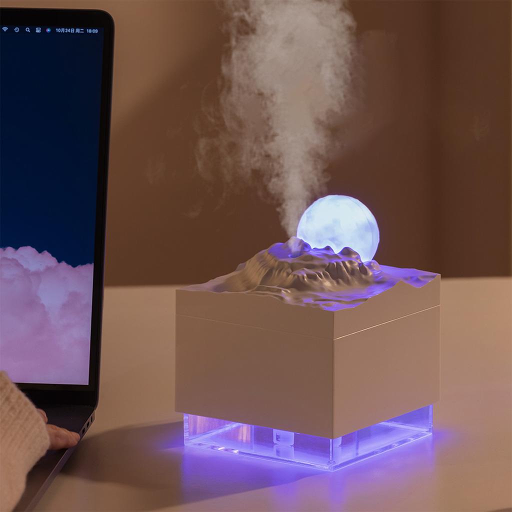 Desktop Humidifier with Colorful Atmosphere Lamp Ultra-quiet Mist Spray and High Fog Output for Home Bedroom
