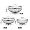 Stainless Steel Fruit Basket Hollow Fruit Bowl Multipurpose Metal Wire Storage Basket for Living Room Office Kitchen