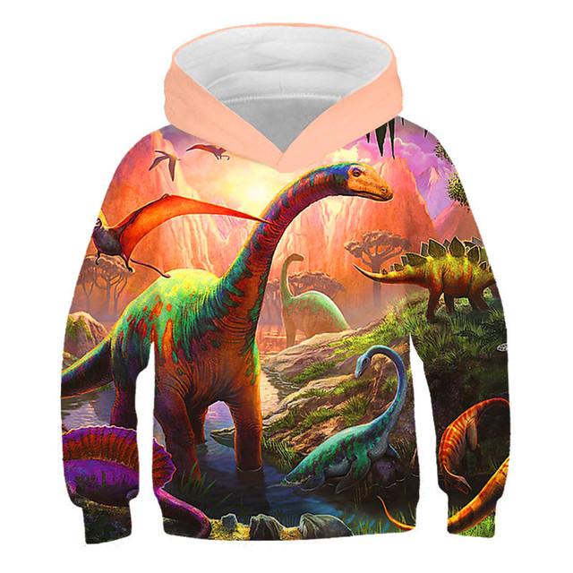 2025 Chlapecké Dívčí Mikiny s Dinosaury Kreslené Zvíře Cool Mikiny Podzim Dětské Jurský Svět Oblečení Horký Prodej Trička Topy 4-14 Let