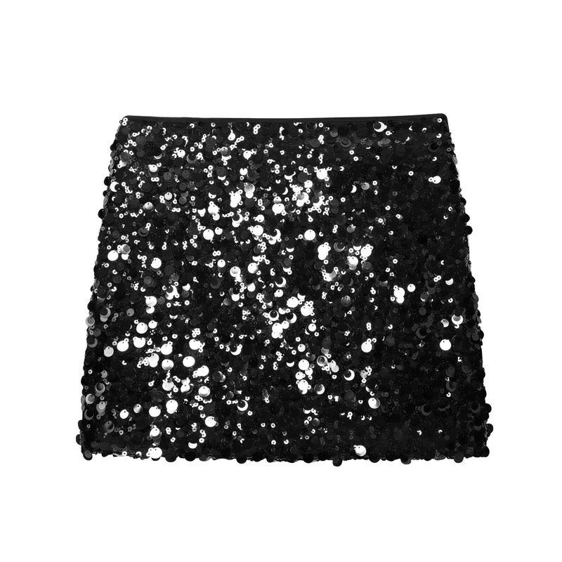 Kaslead New Women Clothes Western Style Fashion Beads Decoration Knitted Mini Skirt 3920221
